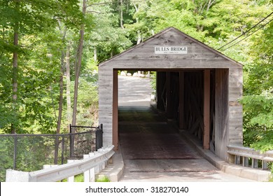 Bulls Bridge In Kent, Connecticut. One Of Three Surviving Covered Bridges In Connecticut.