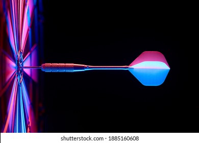 Bullseye dart in red-blue color. The concept of hitting the target - Shutterstock ID 1885160608