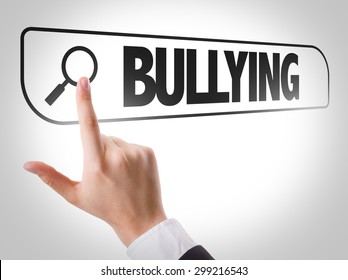 Bullying Written In Search Bar On Virtual Screen