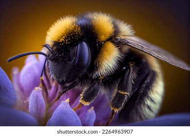 Bumblebee on the flower. Beautiful extreme close-up. - Powered by Shutterstock