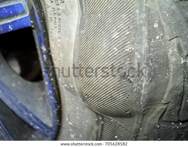 a bump on the tire,\
damage the wheel