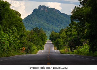 Bumpy Asphalt Road On Hill In Lampang Thailand