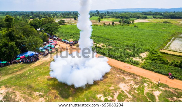 Bun Bang Fai, or the rocket\
festival is a merit making ceremony traditionally practiced by\
ethic Lao people throughout much of northeast Thailand and\
Lao