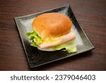 Bun bread sandwich on the table