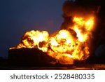 Buncefield oil storage facility explosion and fire Hemel Hempstead  disaster zone 2005