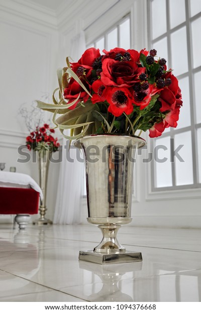 Bunch Artificial Flowers Berries Vase On Stock Photo Edit Now