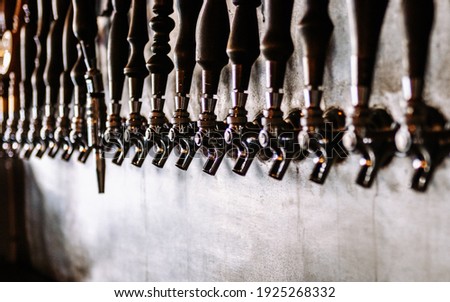 A Bunch of beer taps