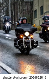 A Bunch Of Bikers At A Event In Olympia Washington Called The Toy Run Where Bikers Deliver Toys To Needy Kids. Taken On December 4 2021