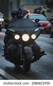 A Bunch Of Bikers At A Event In Olympia Washington Called The Toy Run Where Bikers Deliver Toys To Needy Kids. Taken On December 4 2021