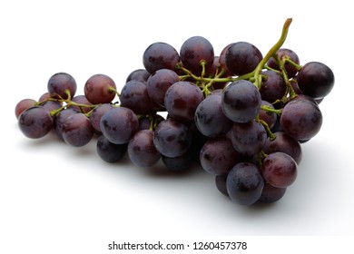 Bunch Of Black Grapes Isolated On White Background