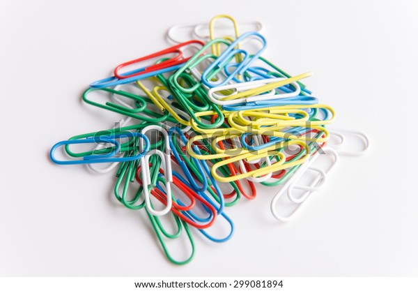 Bunch Colored Paper Clips Office Usage Stock Photo (Edit Now) 299081894