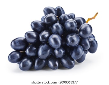 Bunch of dark blue grapes isolated on white. Fresh black grape. With clipping path. Full depth of field.