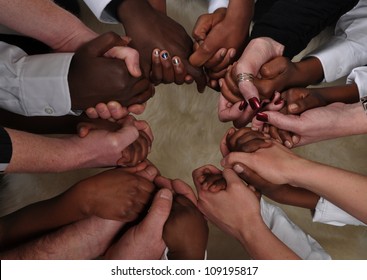 A Bunch Of Different Hands In A Circle