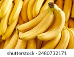 Bunch of fresh bananas in the organic food market