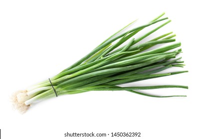 Bunch of fresh green onions on white background - Shutterstock ID 1450362392