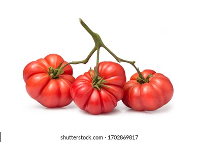 bunch of fresh red heirloom tomato isolated on white background with clipping path - Powered by Shutterstock