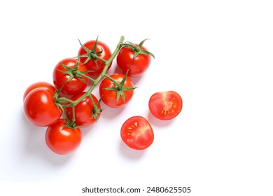 Bunch of fresh red tomatoes on white background, top view - Powered by Shutterstock