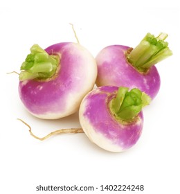Bunch of fresh turnips, isolated on white
				