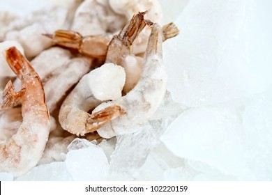 Bunch Of Frozen Prawns On Ice - Seafood Concepts