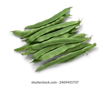 A bunch of green beans isolated from the white background