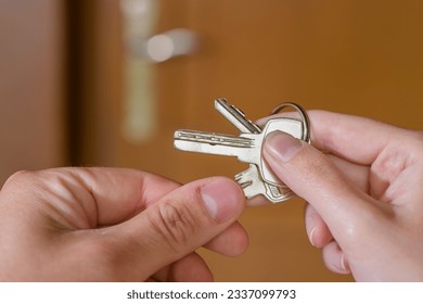 A bunch of keys to the house, apartment passed from hand to hand