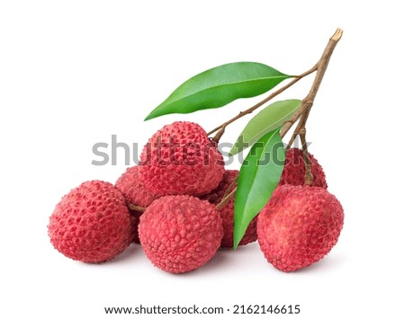 Bunch of Lychee isolate on white background.