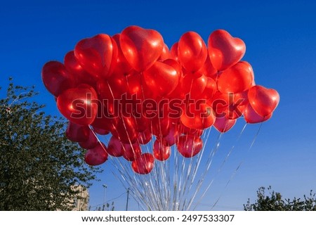 Similar – Image, Stock Photo solemn l Red balloons