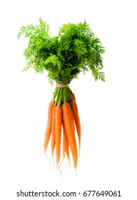 Bunch  of new carrots isolated on white  - Shutterstock ID 677649061