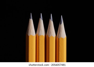 A bunch of pencils isolated on black background