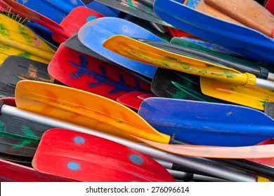 Bunch Of Plastic Colorful Oars