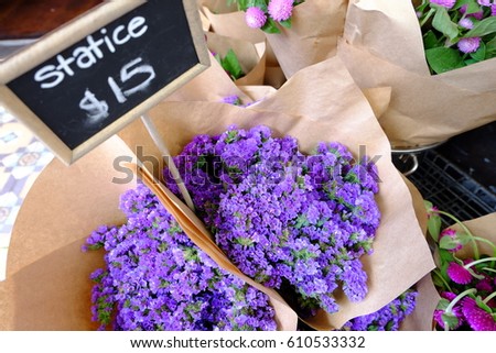bunch purple paper flowers florist shop stock photo edit paper flower florist