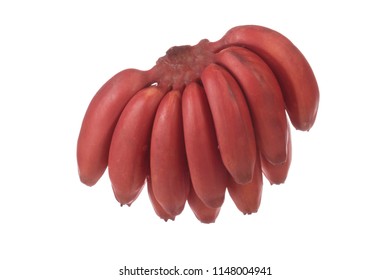 bunch of red  bananas isolated