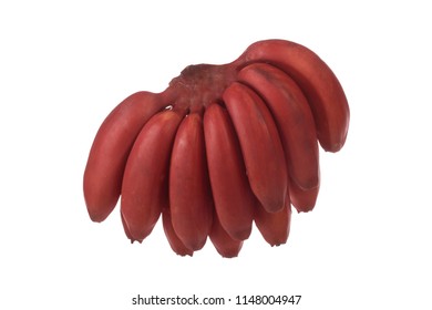 bunch of red  bananas isolated