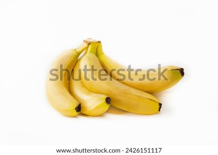 A bunch of ripe bananas on a white background. Isolated.