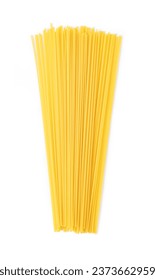 Bunch of spaghetti isolated on white background