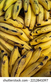 Bunches Of Ripe Banana At Outdoor Market Stall. Sao Paulo City, Brazil.