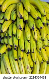 Bunches Of Ripe Banana At Outdoor Market Stall. Sao Paulo City, Brazil.