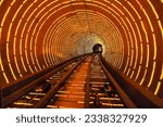 The Bund Sightseeing Tunnel under Huangpu river is one of Shanghai