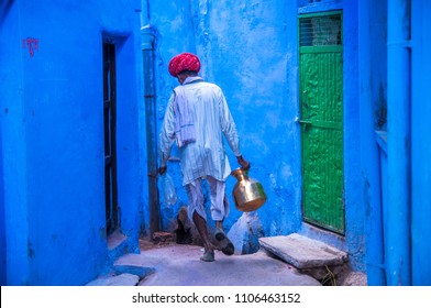 Bundi, Rajasthan, India. Blue City Of Bundi. March 9, 2012. Street Scene. Rajasthan, India