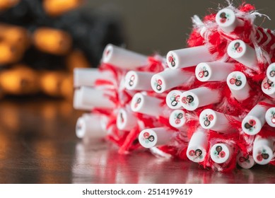 Bundle of electrical copper cable cord used to electrical installation