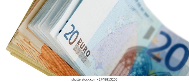 Bundle of euro notes. Cash payment in Europe. Legal tender