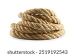 Bundle of hemp rope isolated on white