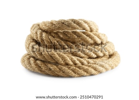 Bundle of hemp rope isolated on white