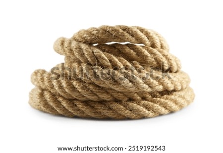 Bundle of hemp rope isolated on white