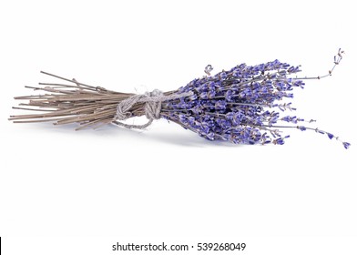 A Bundle Of Lavander On White Background Isolate