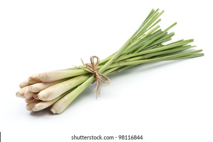 Bundle Of Lemon Grass Isolated On White