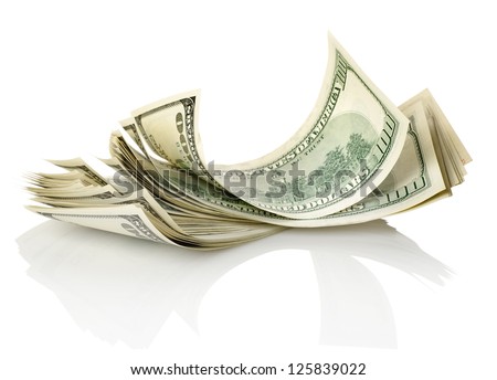 Bundle of money isolated on a white background