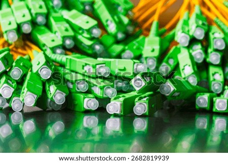 Bundle of SCAPC fiber optic patch cords used in fiber to the home networks.