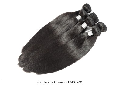 Bundles Of Virgin Remy Straight Long Black Human Hair Weave Extensions