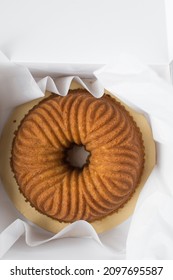 Bundt Cake In A White Bakery Box